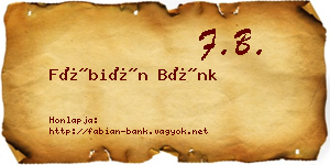 Fábián Bánk névjegykártya